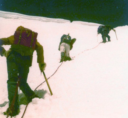 Approaching summit of the Wetterhorn 