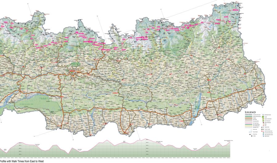 Map of the Great Himalayan Trail in Eastern Nepal