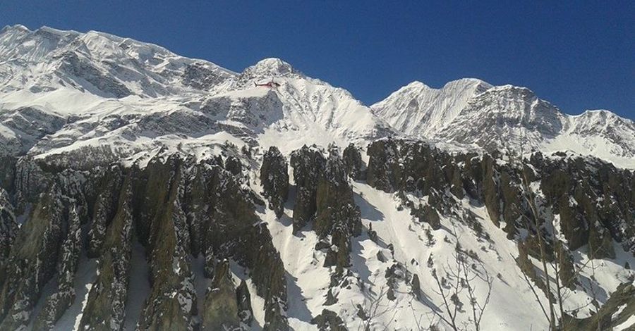 Mount Gangapurna above Manang Village