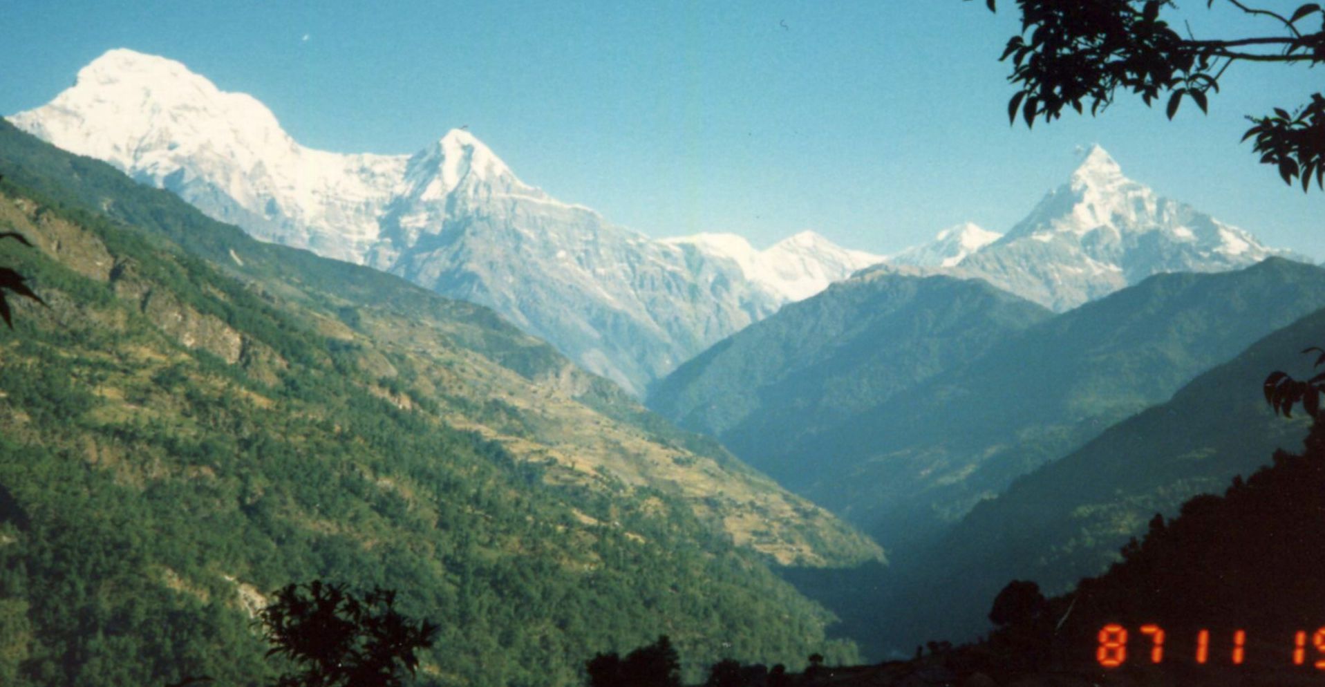 Annapurna South Peak, Hiunchuli and Mount Macchapucchre ( Fishtail Mountain )