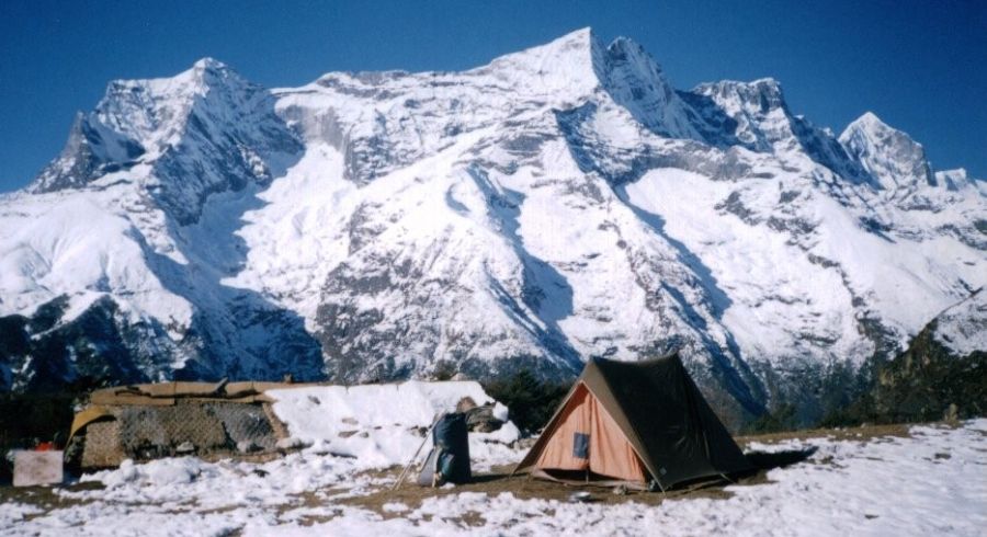 Mount Kwande Ri from above Namche Bazaar in the Khumbu region of the Nepal Himalaya