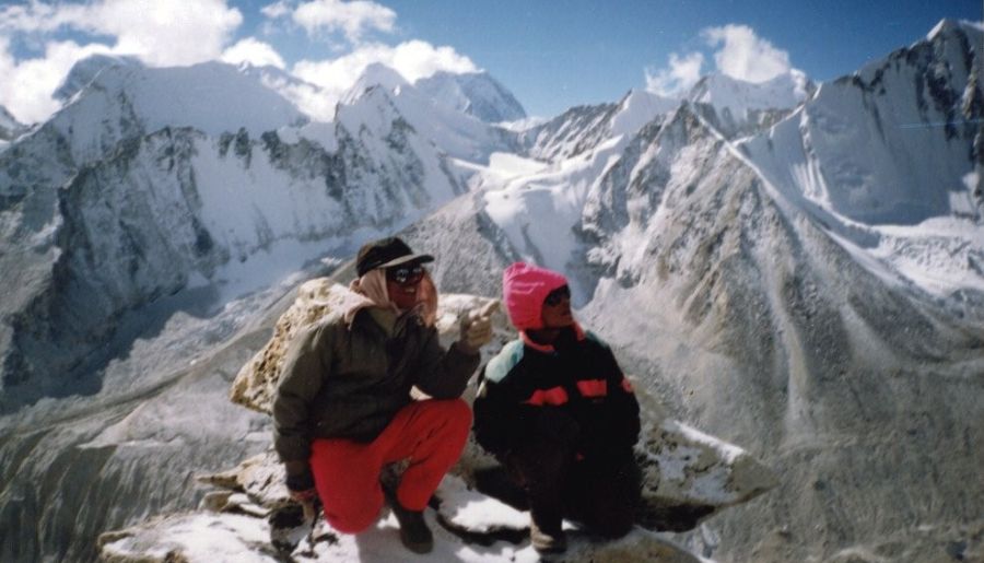 Sherpani Peak and Sherpani Col from above Makalu Advanced Base Camp