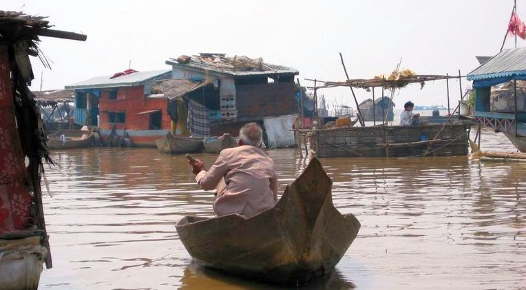 Floating Village on Tonle Sap Lake in NW Cambodia