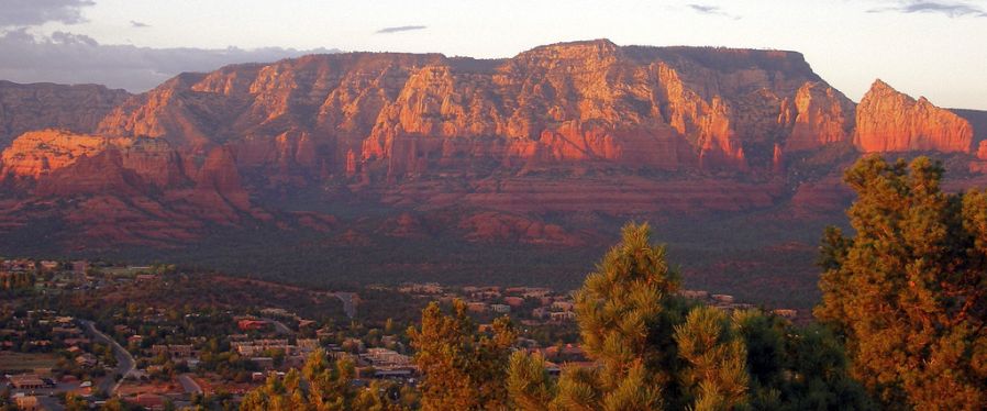 Sunset on the Red Rocks at Sedona in Arizona