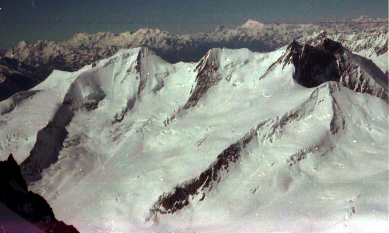 Grunhorn and Fiescherhorn from the Finsteraarhorn