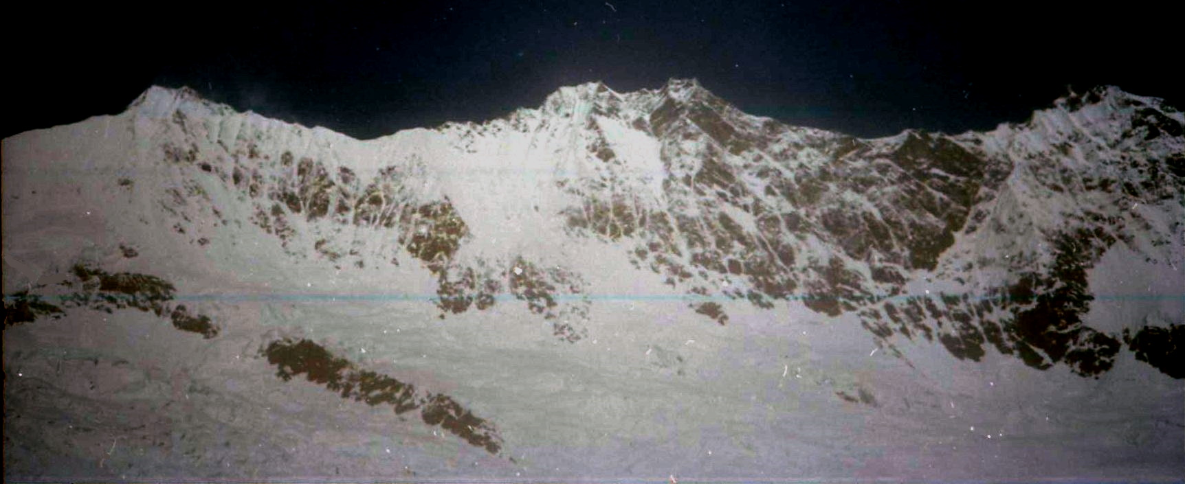 Taschhorn, Dom and Lenzspitze from above Saas Fe