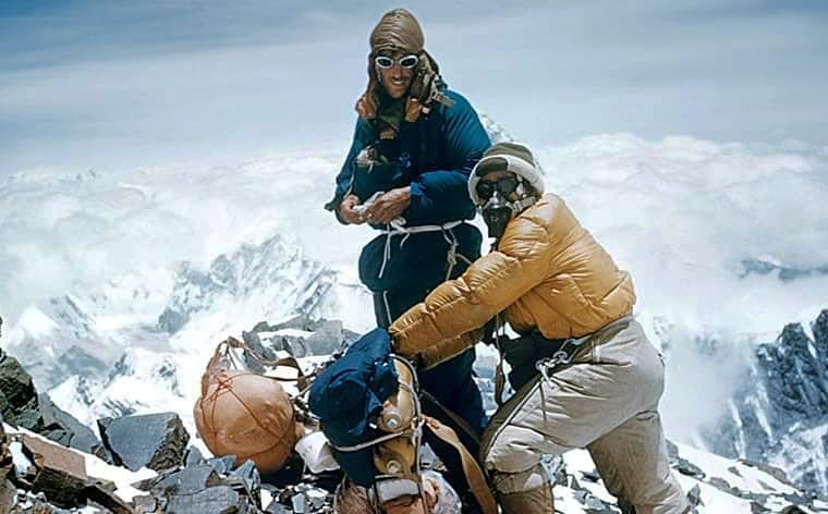 Hillary and Tenzing on Mount Everest