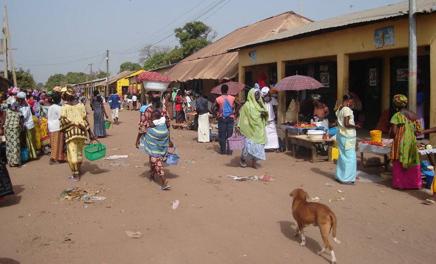 Market in Brufut Town