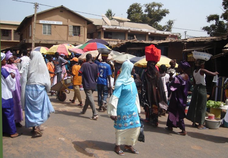 Central Market in Serekunda in The Gambia in West Africa