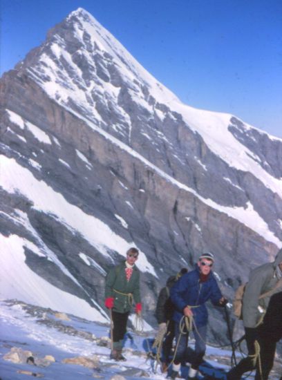 Rinderhorn on ascent of the Balmhorn in the Bernese Oberlands of Switzerland