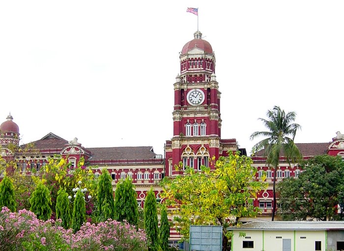 High Court from Mahabandoola Park in Yangon ( Rangoon ) in Myanmar ( Burma )