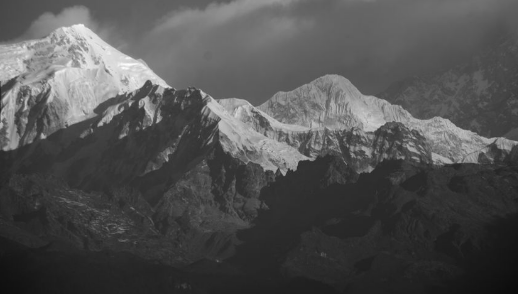 Mount Kabru and Kabru Dome in the Kangchenjunga Range from Sikkim in NE India