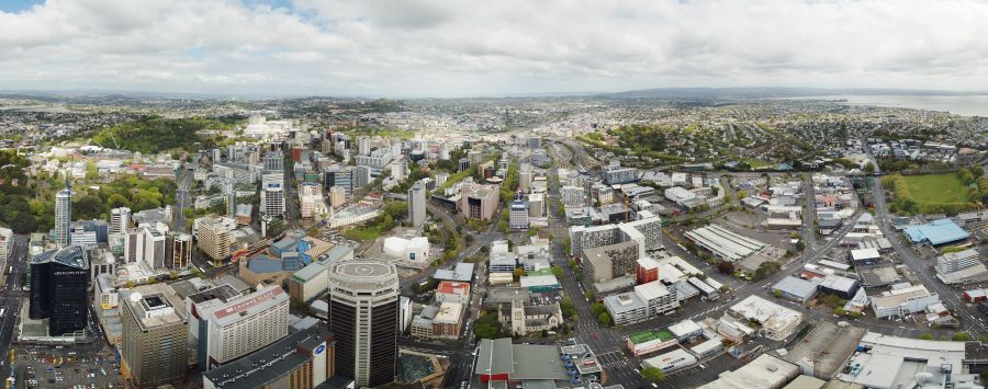 View from Sky Tower of Aukland on North Island of New Zealand