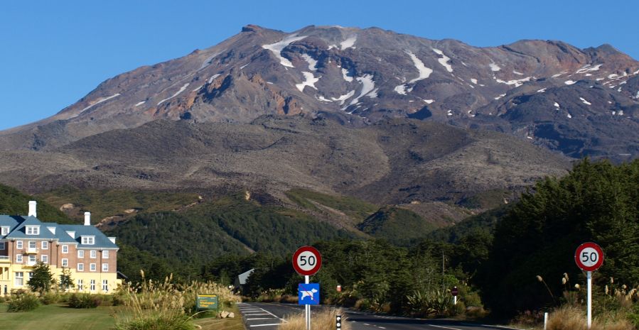 Mount Ruapehu from the Chateau at Whakapapa in Tongariro National Park