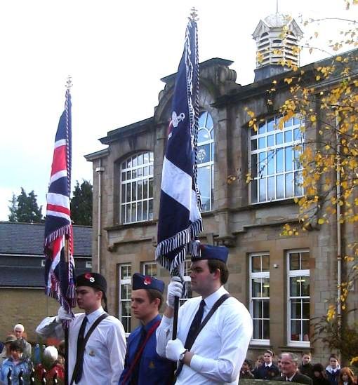 Armistice Service at Cenotaph at Bearsden Cross