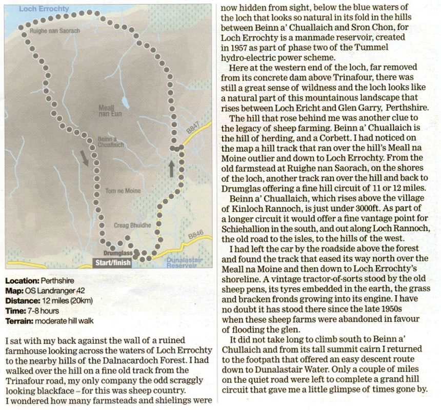 Map and Route Description for Beinn a' Chuallaich