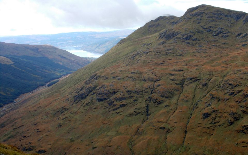 Binnein an Fhidhleir above Glen Kinglas from Beinn Chorranach