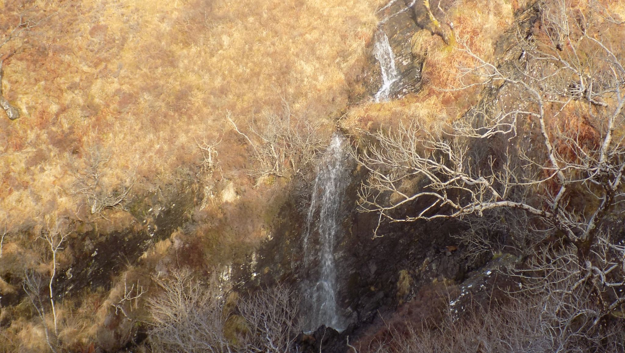 Waterfalls on ascent to Cruachan Dam