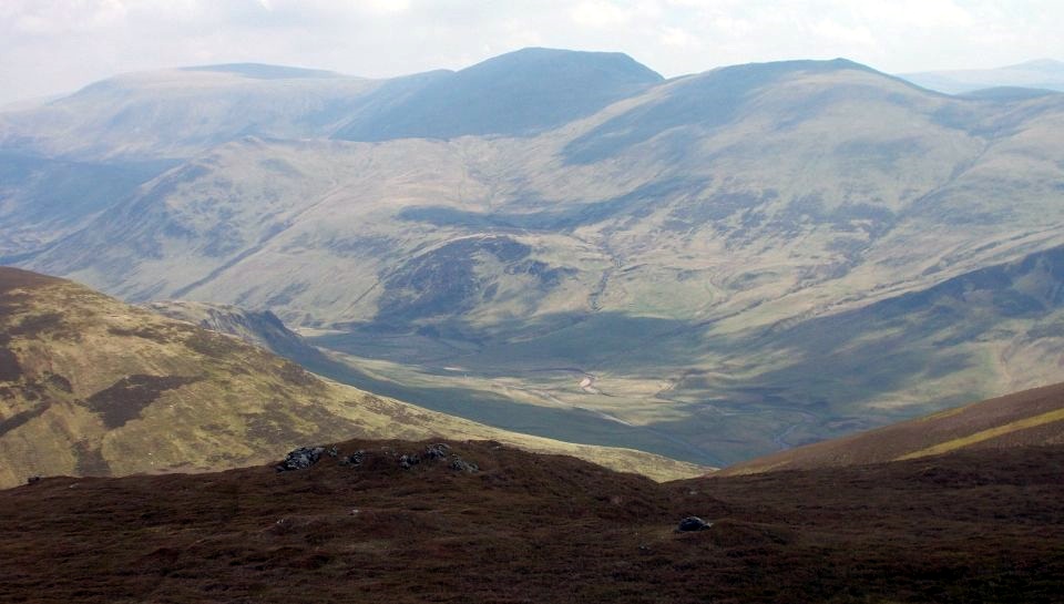 Glas Maol and Creag Leacach above Glenshee from Ben Gulabin