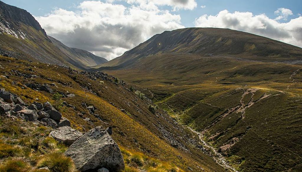 Lairig Ghru through the Cairngorm Mountains of Scotland