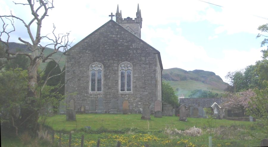 Church at Fintry beneath the Campsie Fells