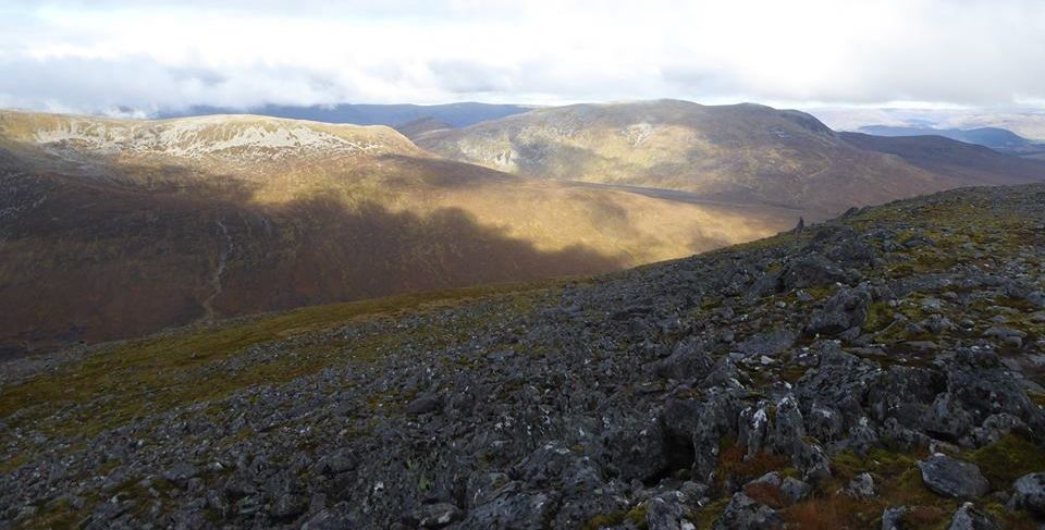 Geal Charn and Beinn a Chlachair from Carn Dearg