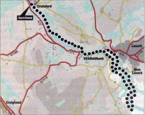 Route Map of Cycle Run along the Clyde River Walkway