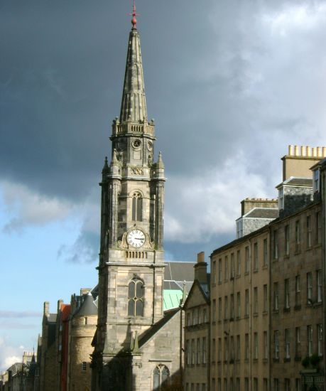 Tron Kirk clock tower in Royal Mile