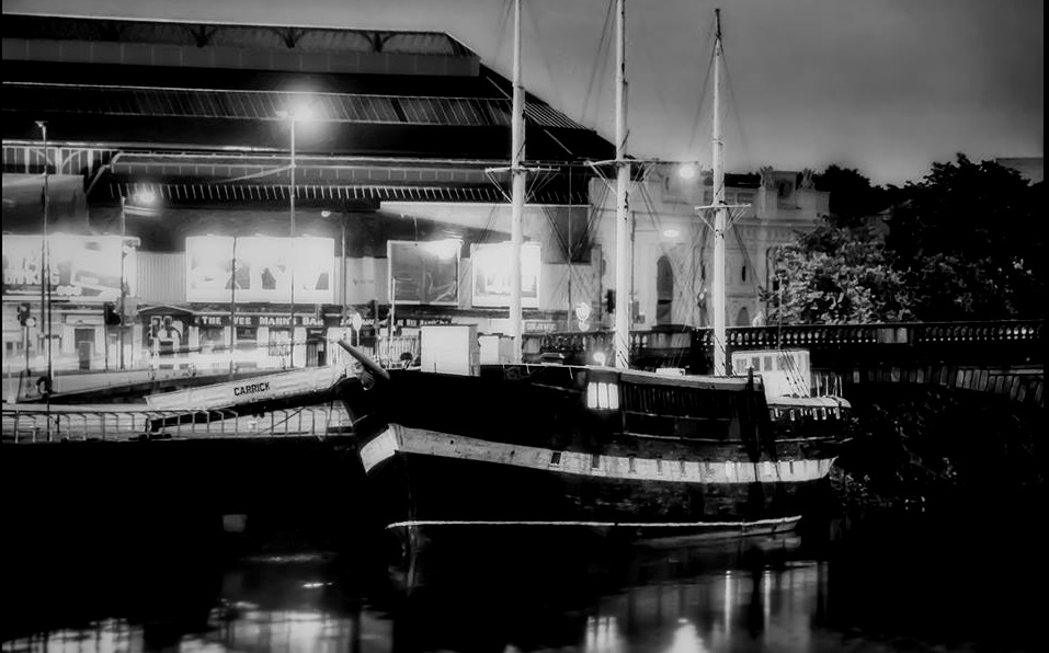 The "Carrick", old clipper, at the Broomielaw on River Clyde in Glasgow city centre