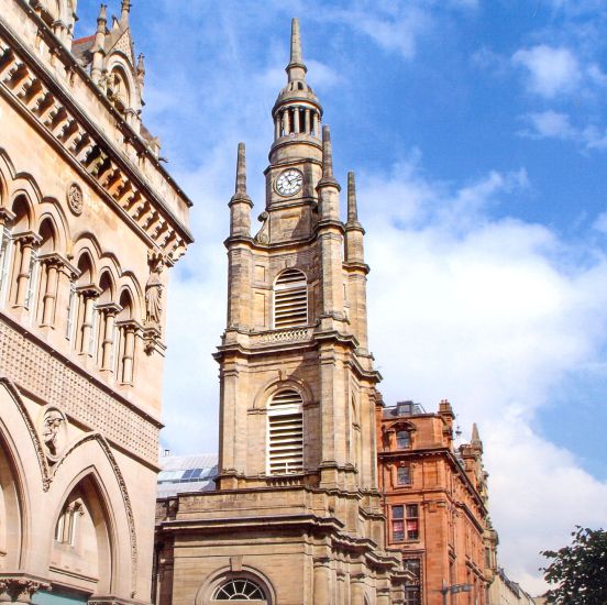 Clock Tower on St. George's Tron Church in Buchanan Street in Glasgow city centre