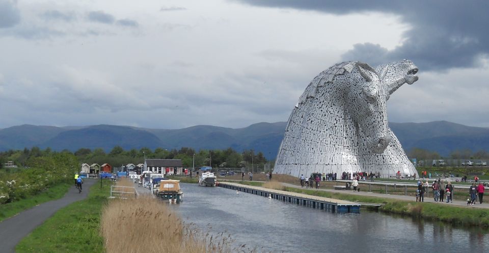 Boats in Basin at Sea Lock on The Forth and Clyde Canal entrance to the River Carron