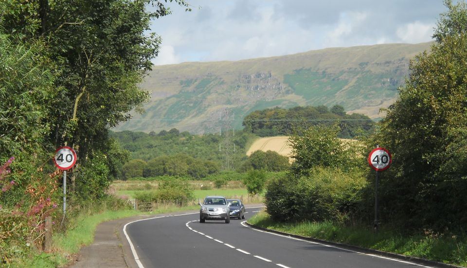 Campsie Fells from Milton Road on outskirts of Kirkintilloch