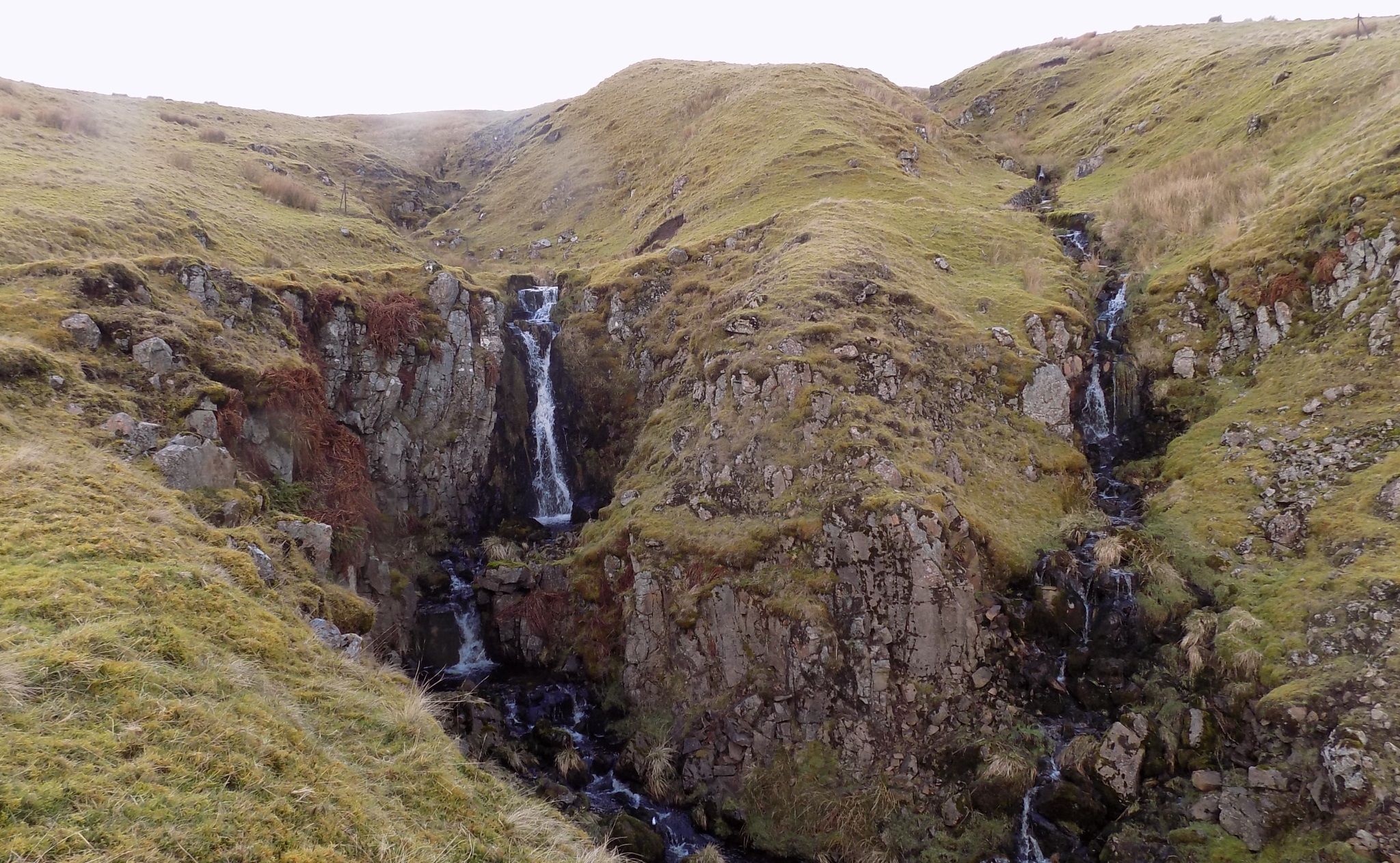 Waterfalls above Corrie Burn Glen