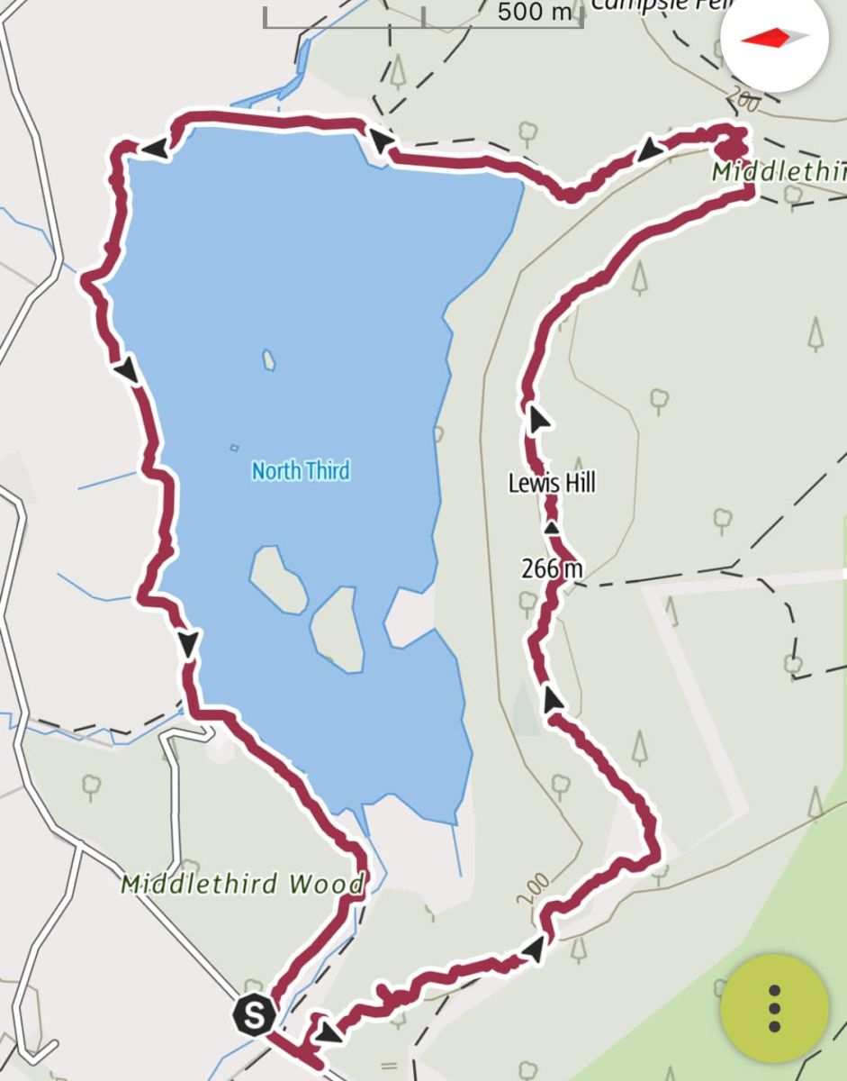 Map of Sauchie Craigs and  North Third Reservoir