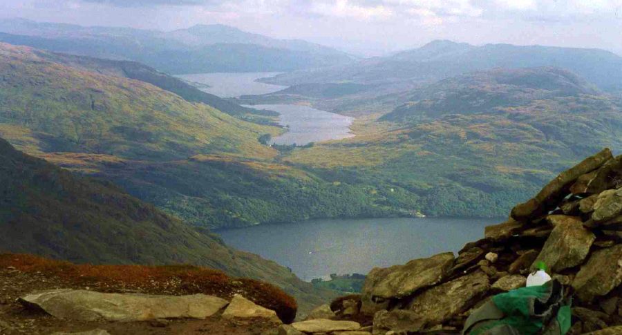 Loch Lomond, Loch Arklet and Loch Katrine from Ben Vane