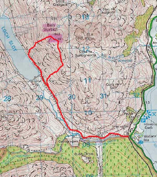 Ben Vorlich - Route map