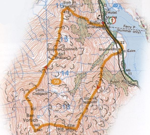 Ben Vorlich - Route map