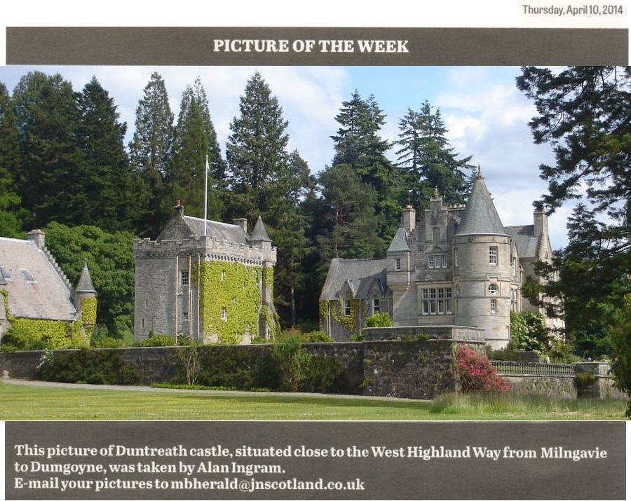 West Highland Way - Duntreath Castle on approach to Glengoyne Distillery