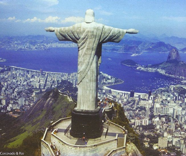 Corcovado, statue of Christ, overlooking Rio de Janeiro, capital city of Brazil in South America